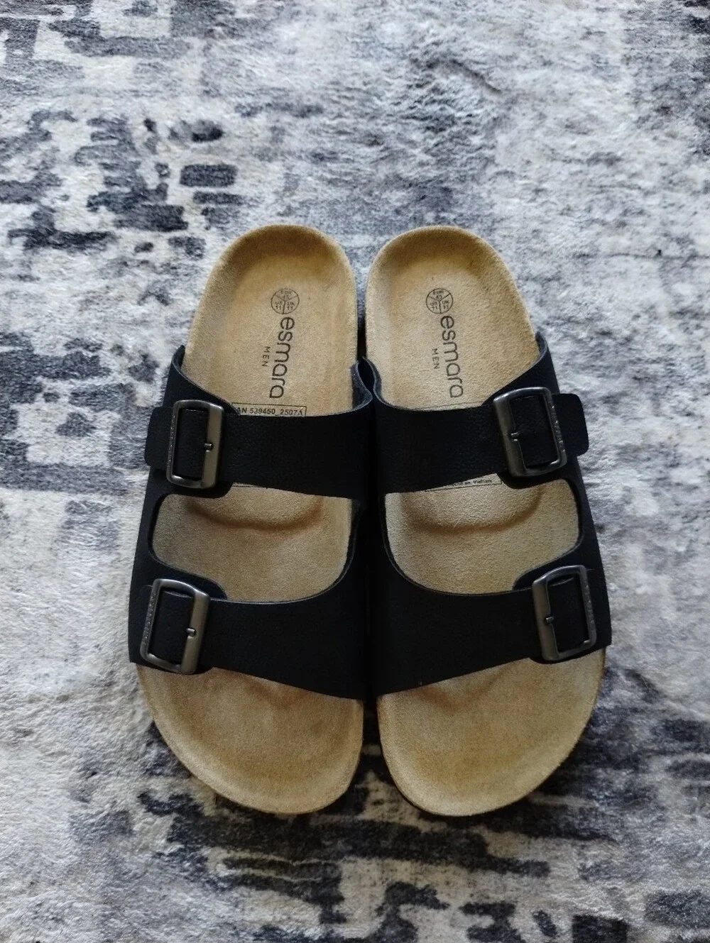 Esmara Men’s Black Double-Buckle Comfort Slides
